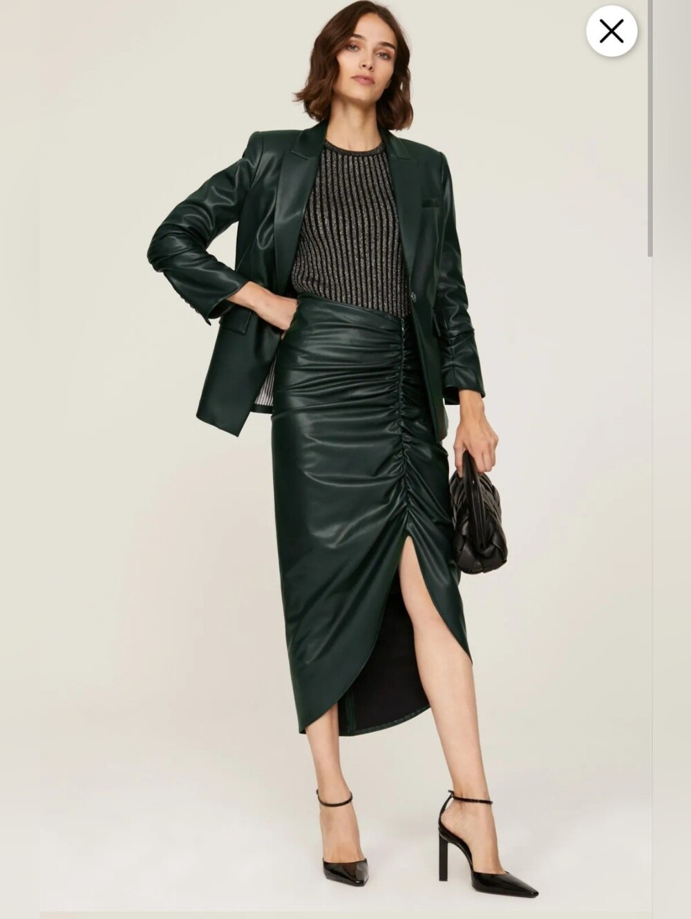 Veronica Beard Faux Leather Ari Skirt